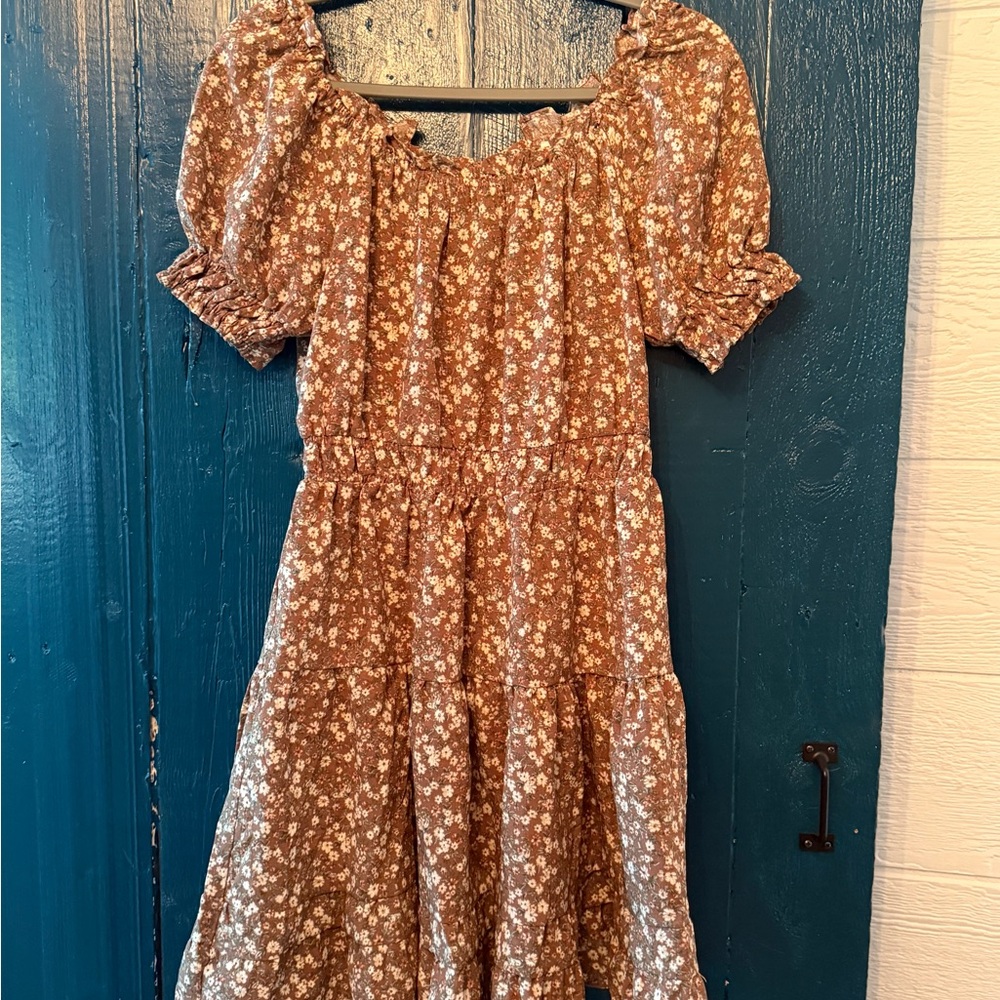 Blu Pepper Brown Floral Dress